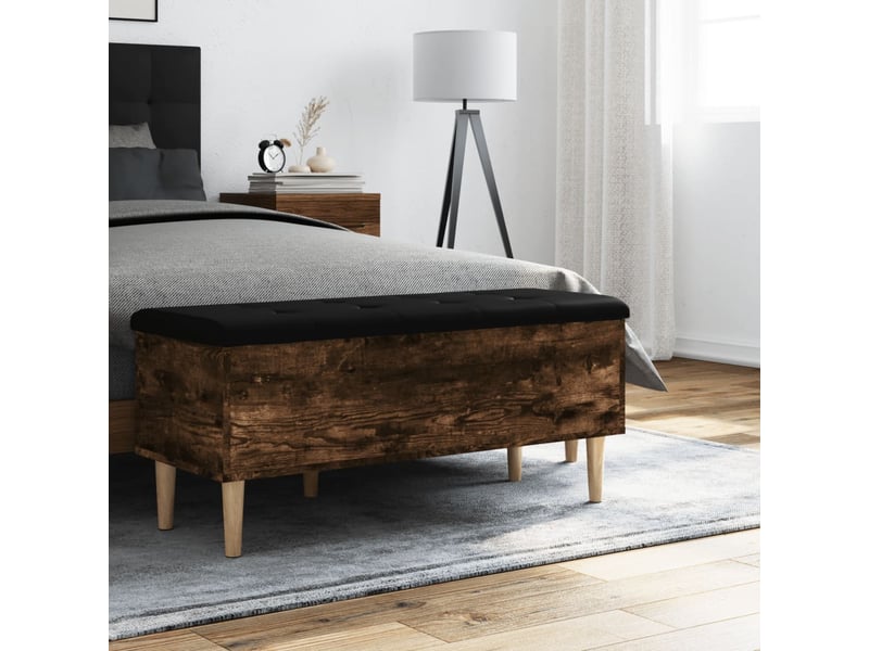  Banc chambre, banc de rangement chêne fumé 102x42x46 cm bois d'ingénierie  - Conforama C