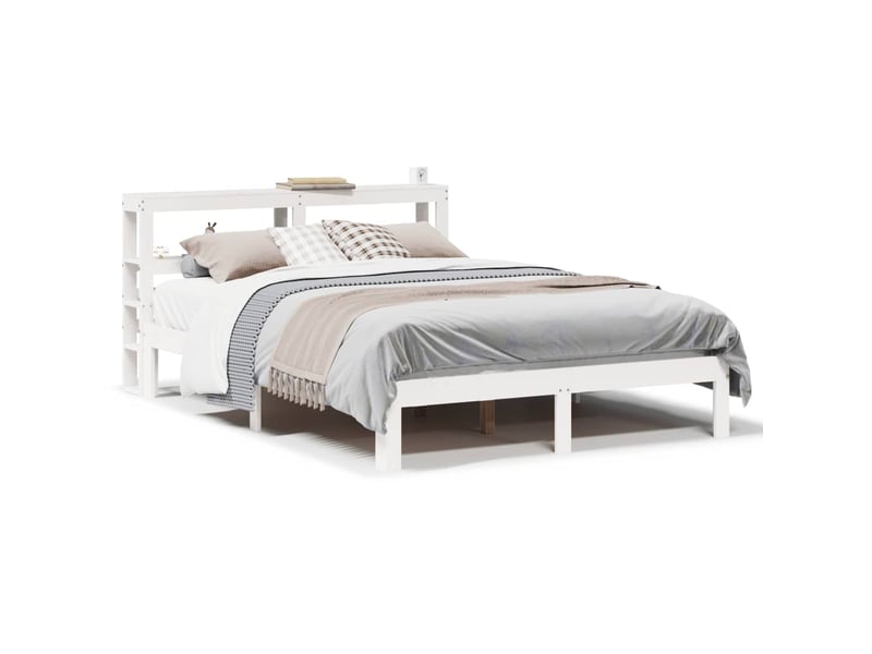  Lit double- lit adulte -  cadre de lit avec tête de lit sans matelas blanc 120x190 cm  - Conforama A
