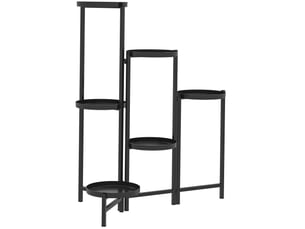 Étagère à plantes pliante en métal 60 x 40 x 80 cm – noir – 6 niveaux modulables