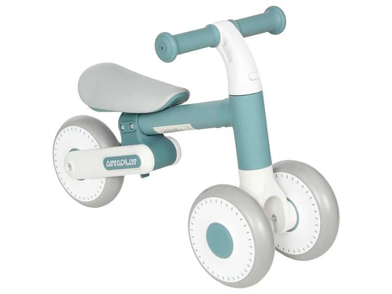  Draisienne bébé 1-2 ans pliable, siège réglable, direction limitée à 135°, pneus eva silencieux, 52x23x36,5cm, bleu  - Conforama A