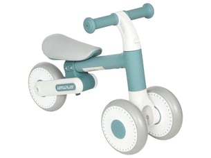 Draisienne bébé 1-2 ans pliable, siège réglable, direction limitée à 135°, pneus eva silencieux, 52x23x36,5cm, bleu