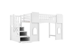 Lit mezzanine 90x200 cm IKSETERA TRADING LTD coloris blanc