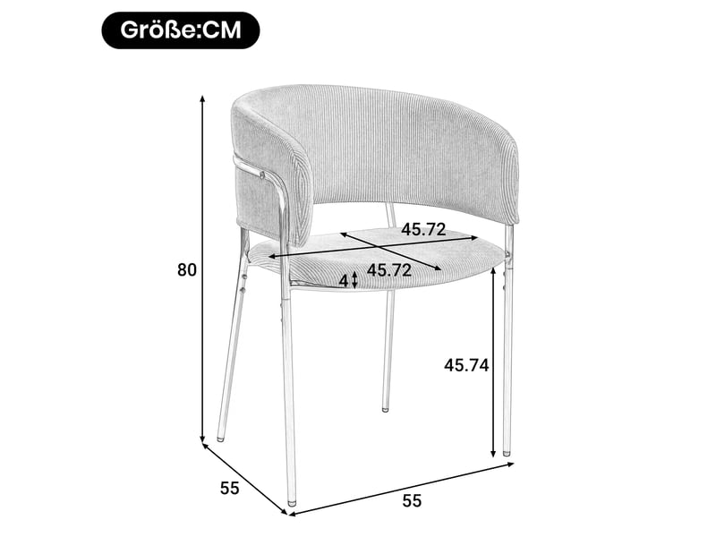  Lot de 6 chaises de salle à manger,avec pieds réglables,velours côtelé,beige  - Conforama C