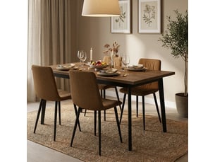 Lot de 4 chaises rembourrées en tissu facile à nettoyer daisy - marron