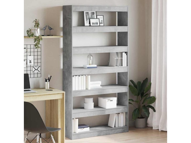  Bibliothèque 6 niveaux, armoire à livres 100 x 30 x 198 cm bois d'ingénierie  - Conforama B