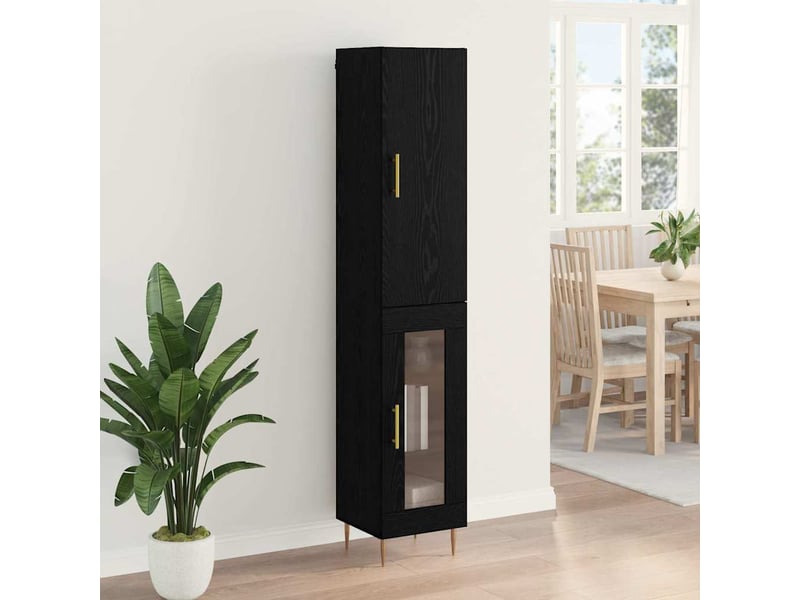  Buffet - haut armoire 2 pc chêne noir 34,5 x 34 x 180 cm  - Conforama D