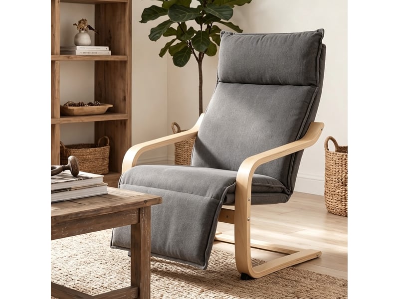 Fauteuil à bascule avec repose-jambes 90x67x105 cm – gris foncé – confort 12 cm et charge 120 kg - Conforama D