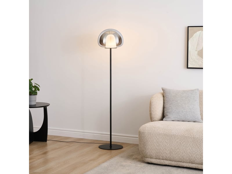  Lampadaire contemporain verre fumé led intégrée 145 cm - esteban Esteban - Conforama B