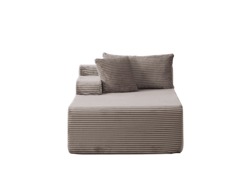  Méridienne canapé salon moderne en tissu chenille gris foncé avec coussin confortable pour pièce à vivre  - Conforama A