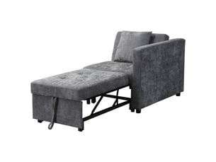 Canapé convertible 2 places en lin gris clair avec led et ports usb