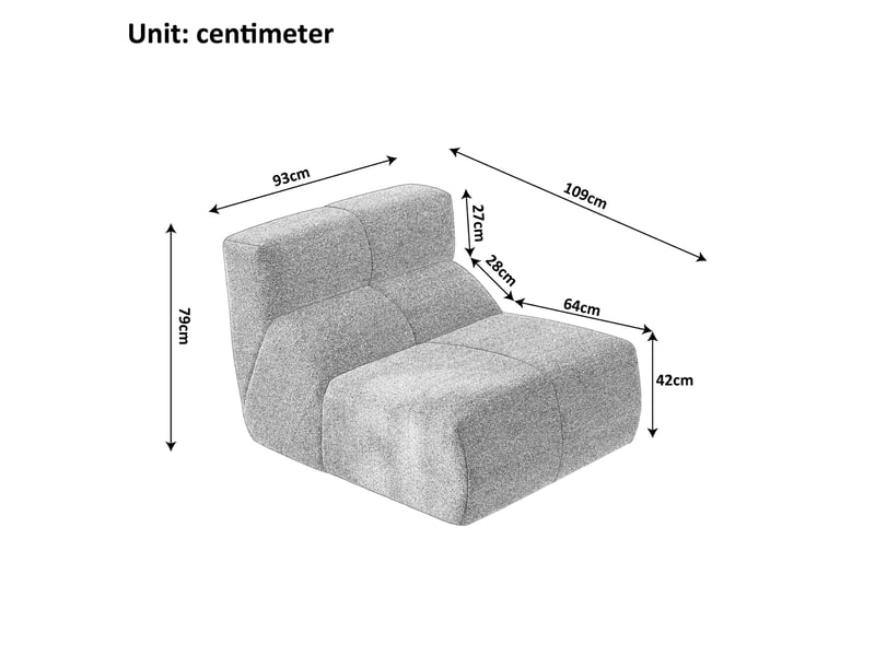  Fauteuil 1 place en velours blanc compressé 94 x 110 x 79 cm  - Conforama E