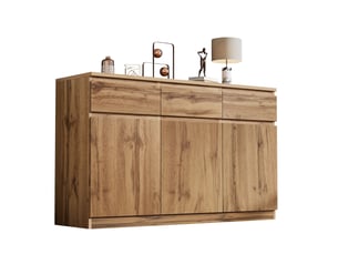 Buffet 3 porte(s) 3 tiroir(s) <strong></strong> <strong></strong> - 135 cm coloris naturel