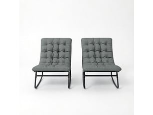 Lot de 2 fauteuils à bascule de jardin,64x101x71 cm,mesh,gris foncé et noir