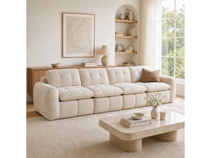 Canapé droit compressé fixe <strong>MEUBLES COSY</strong> <strong></strong> 4 places Tissu