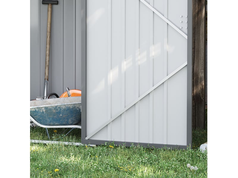  Armoire de jardin en acier 100 x 103 x 160 cm – gris – toit incliné et surface au sol de 0,92 m²  - Conforama E