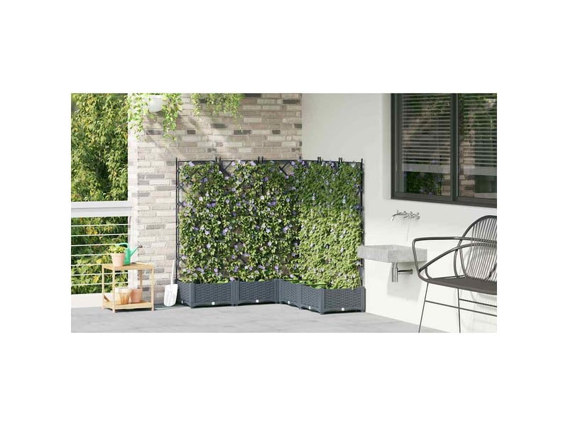  Jardinière - cache-pot de jardin 5 pcs gris clair 120 x 120 x 125,5 cm pp  - Conforama D