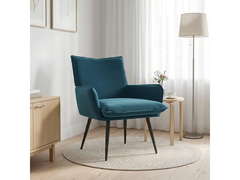  Vidaxl fauteuil bleu velours  - Conforama B