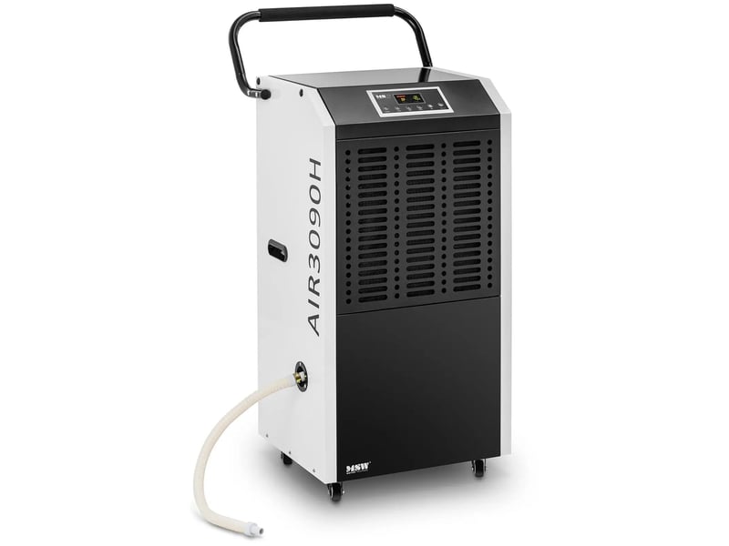  Déshumidificateur professionnel 138 litres 24 heures 70 100 m² 1129 m³h avec poignée acier blanc 14_0008876  - Conforama A