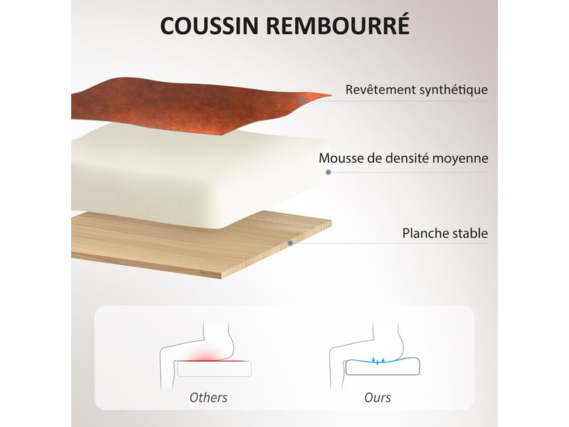  Fauteuil de bureau marron avec fonction bascule, hauteur réglable et roulettes 360°  - Conforama R