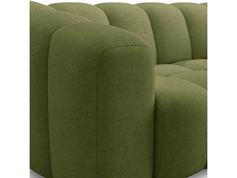  Canapé capitonné 3 places en tissu chenille vert olive - belleville Belleville - Conforama E