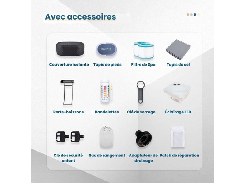  Spa gonflable ovale 2 places 100 jets noir or 40 c led 406787_AABFG78803_6_DROPFR - Conforama C