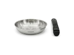 Poêle de cuisson 28 cm en inox avec manche amovible fackelmann inogrip et accessoires