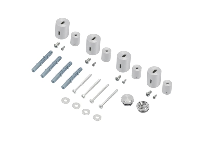 Ecd germany support de fixation pour radiateurs salle de bain chrome pour modèles droits matériel de montage complet accessoires kit de suspension mural pour chauffe-serviettes et sèche-serviette  - Conforama A