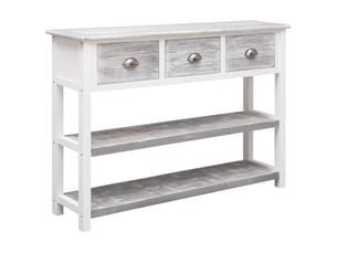 Buffet - bahut - meuble de rangement gris antique 108x30x76 cm bois de paulownia massif