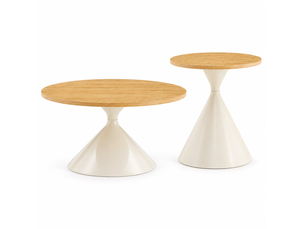 Table basse rond(e) coloris bois clair   - 70 cmx50 cm