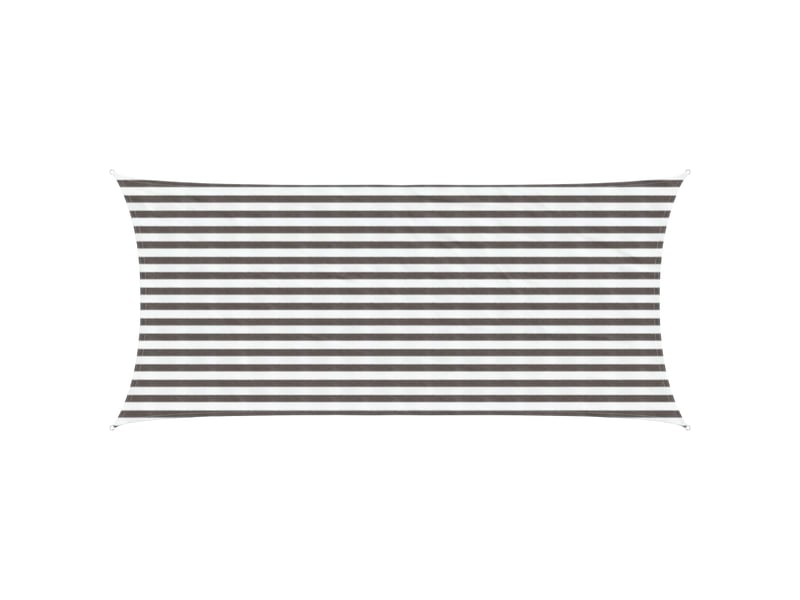 Voile d'ombre - voile d'ombrage - voile parasol 2 x 5 m hdpe rectangulaire gris clair et blanc - Conforama B