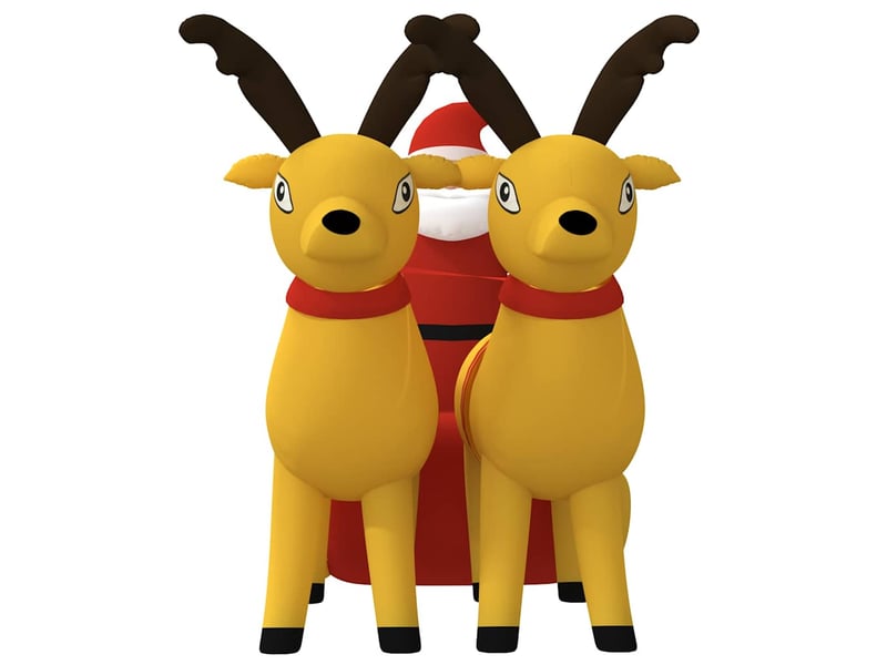  Décoration gonflable de père noël et renne avec led 130 cm  - Conforama D