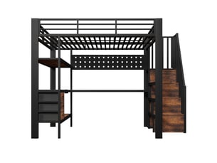 Lit mezzanine 140x200 cm <strong>ZOVIRA</strong>  <strong></strong> coloris noir