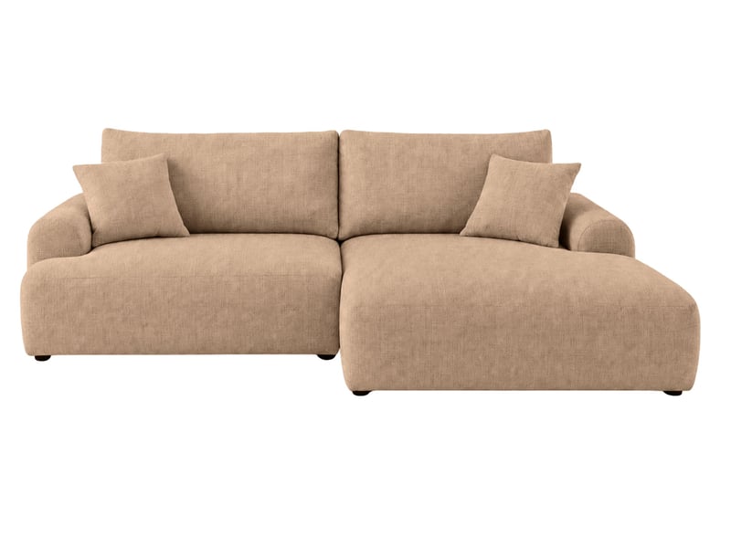  Elias - canapé d'angle convertible tissu chenille 3 places café gauche  - Conforama A