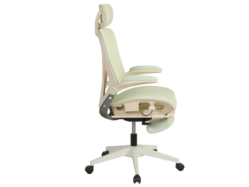 Fauteuil de bureau ergonomique 62 x 48,5 x 129 cm – vert – pliable, soutien lombaire et appuie-tête 3d - Conforama A