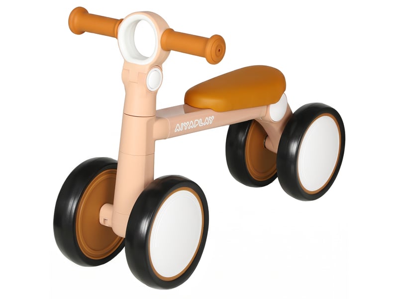  Draisienne bébé 1-2 ans pliable, cadre léger en aluminium, siège guidon réglables, pneus silencieux, 57x28,5x40cm, rose  - Conforama B