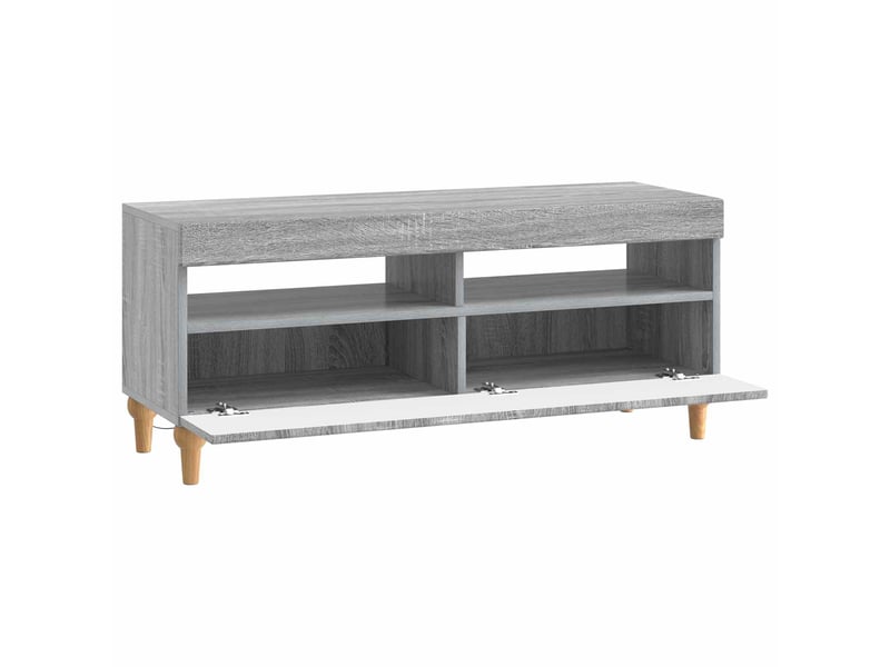  Meuble tv - banc tv - meuble de rangement led sonoma gris bois d'ingénierie  - Conforama E