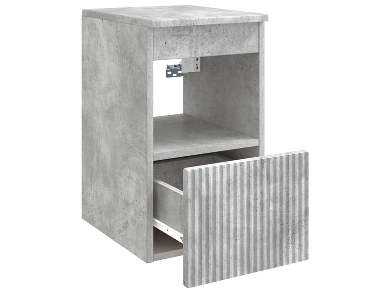  Armoire de salle de bain, meuble de rangement gris béton 30x41x50 cm  - Conforama E