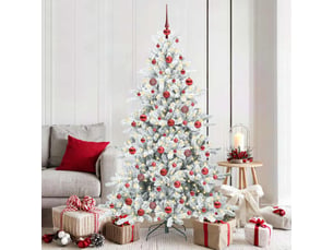 Sapin de noël, arbre de noël artificiel à branches articulées blanc 180 cm shl4611