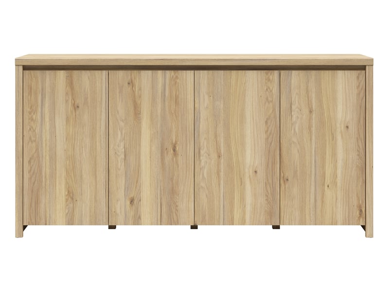  Buffet bas meuble de rangement 4 portes coloris chêne mauvella - longueur 182 x profondeur 40 x hauteur 94 cm  - Conforama D