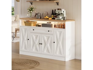 Buffet 4 porte(s) - 140 cm coloris blanc
