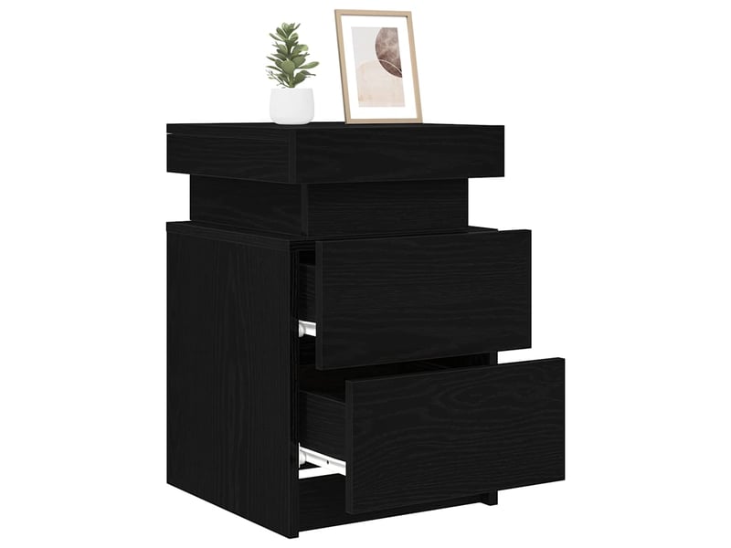 Table de chevet - cabinet de chevet - table de nuit chêne noir 35 x 39 x 55 cm bois d'ingénierie - Conforama B