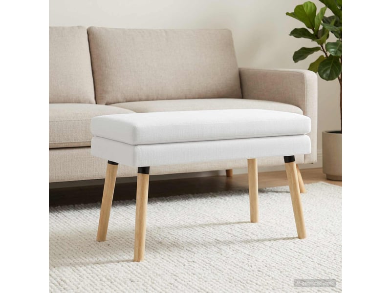  Banc d'entrée, banc à double couche blanc 80x40x47 cm tissu  - Conforama C