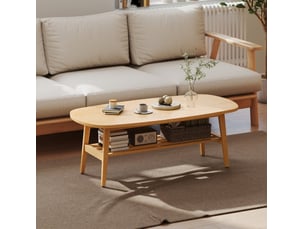 Table basse ovale coloris naturel <strong>MIVRAY </strong> <strong></strong> - 60 cmx120 cm