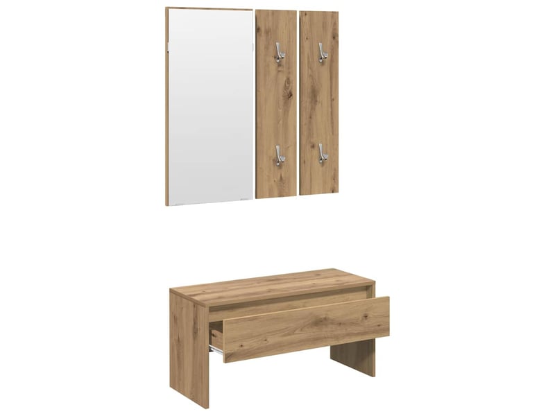  Ensemble de meubles de couloir chêne artisanal bois ingénierie shl8250  - Conforama D