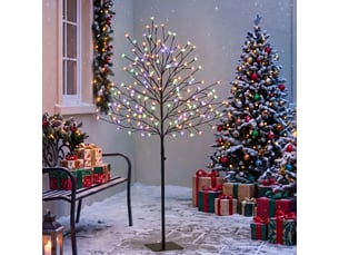 Arbre à led cerisier h. 150 cm 160 leds blanc chaud ou multicolore 11 modes