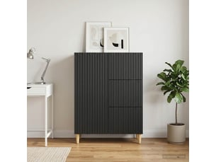 Buffet - bahut - meuble de rangement avec tiroir noir 66 x 34,5 x 90 cm bois d'ingénierie