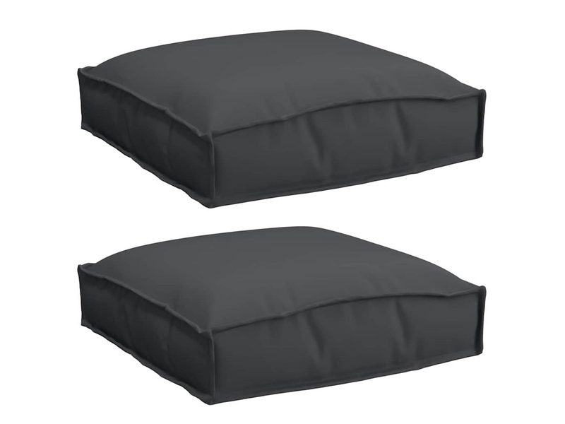 Lot de 2 coussins pour chaise, coussins d'extérieur tissu oxford noir 40 x 40 x 8 cm cf50048 - Conforama A