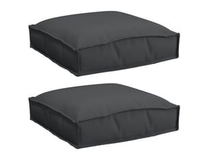 Lot de 2 coussins pour chaise, coussins d'extérieur tissu oxford noir 40 x 40 x 8 cm cf50048