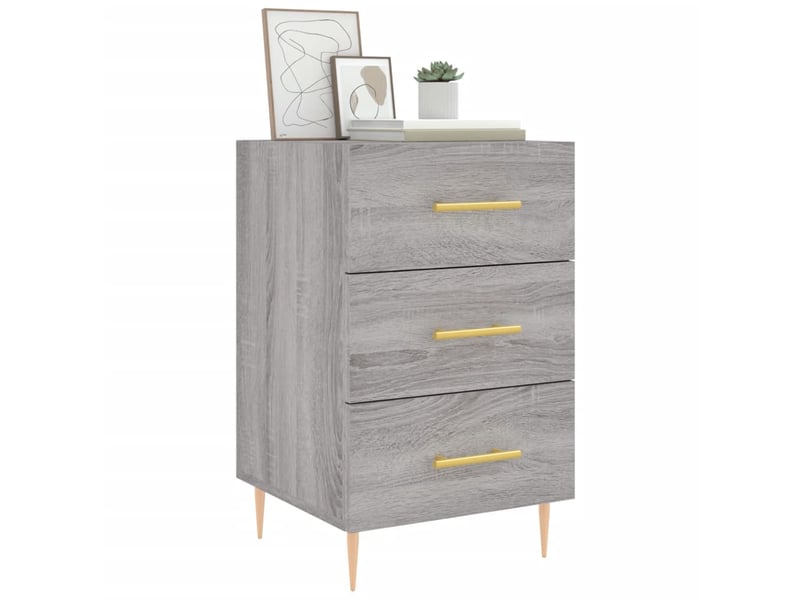  Table de chevet sonoma gris 40x40x66 cm bois d'ingénierie  - Conforama C