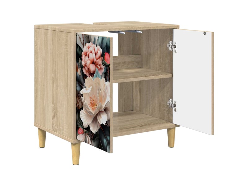  Armoire de salle de bain, meuble de rangement borne sonoma 60x40x60 cm  - Conforama D